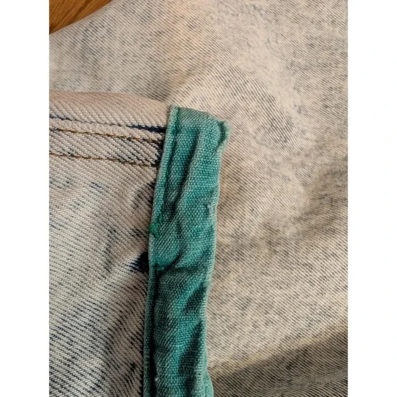 VTG Acid Wash 80s Bonjour Denim High Waisted Skirt Color Trim Size 8 - Picture 8 of 8